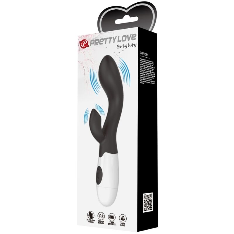 Vibratore G-spot nero PRETTY LOVE BRIGHTY di PRETTY LOVE FLIRTATION, con design ergonomico e dettagli eleganti.