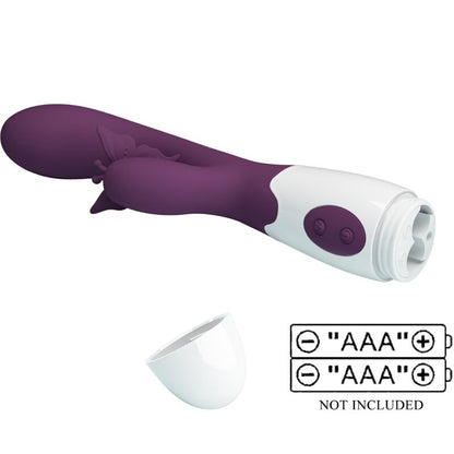 Stimolatore Rabbit e punto G viola PRETTY LOVE Butterfly Kiss, vibratore con design ergonomico e stimolazione duale.