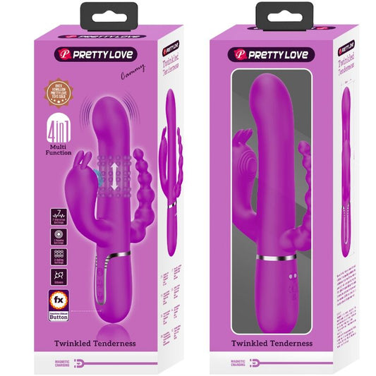 Vibratore triple multifunzione PRETTY LOVE CAMMY rosa con design ergonomico e diverse modalità di vibrazione.