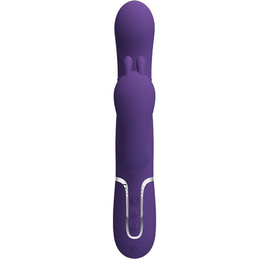 Vibratore triplo multifunzione PRETTY LOVE CAMMY viola, design elegante con quattro modalità di stimolazione.
