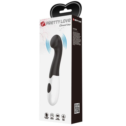 Vibratore G-spot Pretty Love Charles nero con 30 modalità, design elegante e stimolante, prodotto della linea Pretty Love Flirtation.