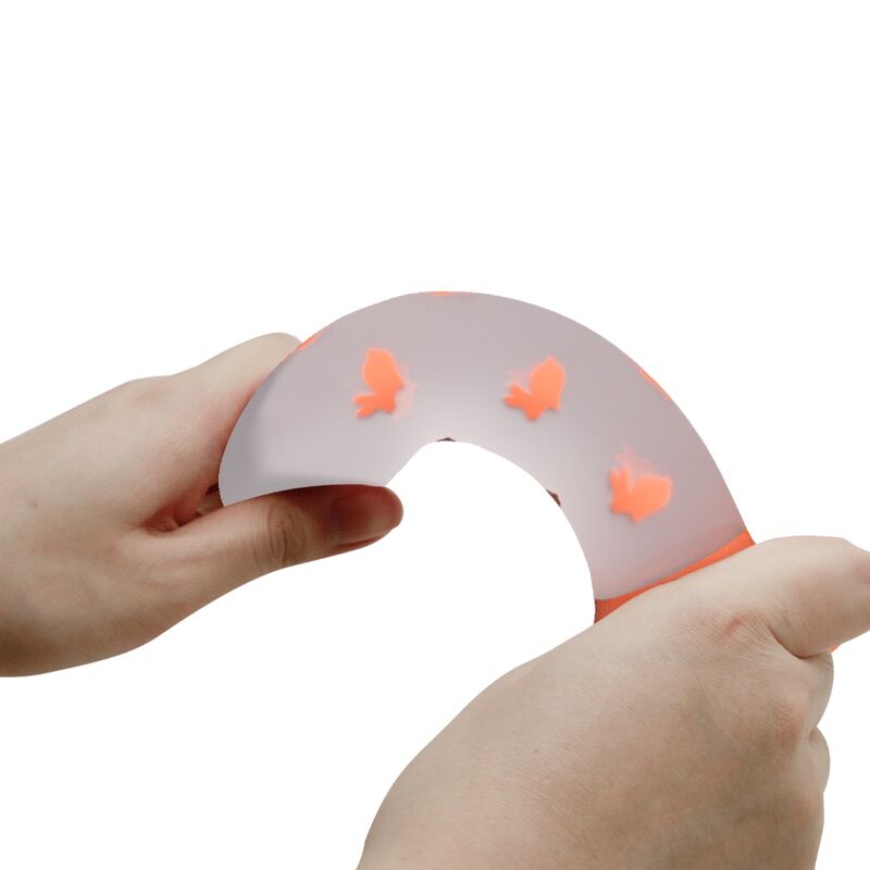 Dildo luminoso arancione Pretty Love Flirtation Magico Nightfall senza vibrazioni, dettagli realistici e design ergonomico