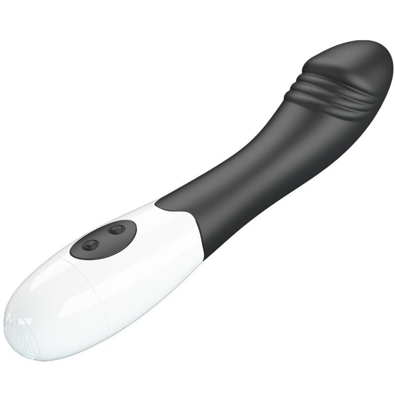 Vibratore G-spot Pretty Love Elemental nero con 30 modalità, design ergonomico e dettagli in silicone, marca Pretty Love Flirtation.