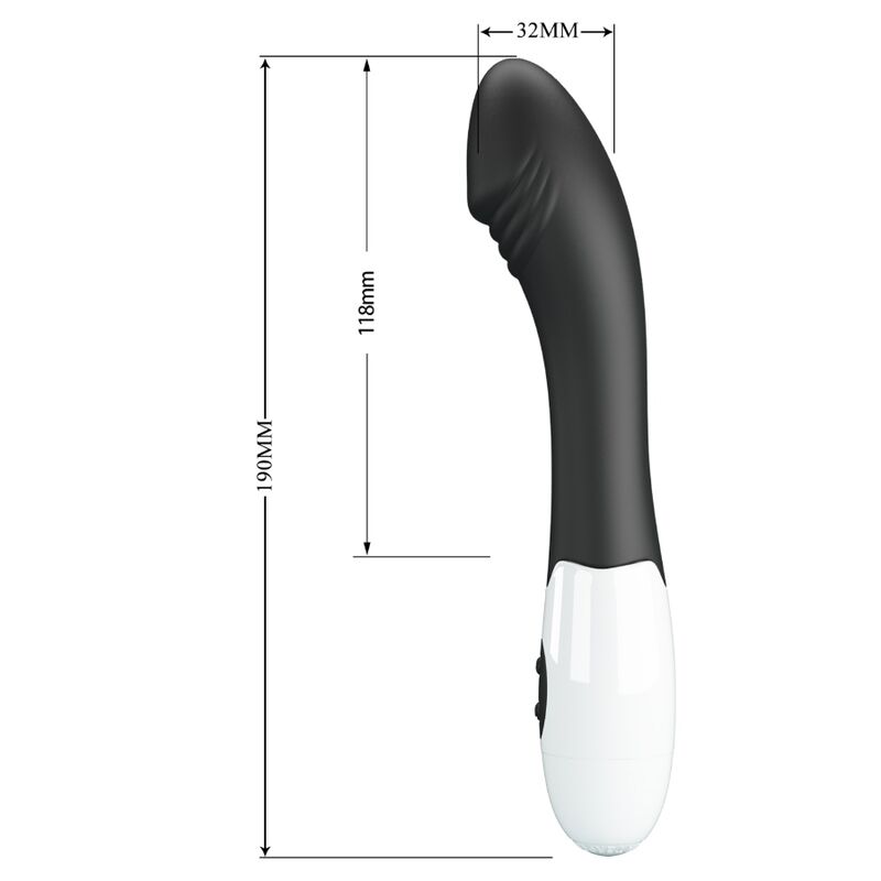 Vibratore G-Spot PRETTY LOVE ELEMENTAL nero con 30 modalità, design ergonomico e dettagli in silicone, marca PRETTY LOVE FLIRTATION.