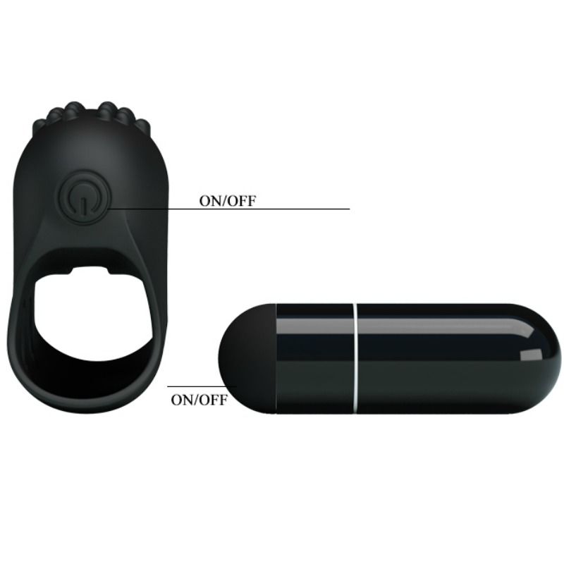 Vibratore Ditaale nero Pretty Love Flirtation Steward con design discreto e dettagli realistici, ideale per stimolazione precisa.