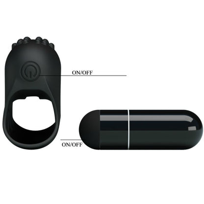 Vibratore Ditaale nero Pretty Love Flirtation Steward con design discreto e dettagli realistici, ideale per stimolazione precisa.