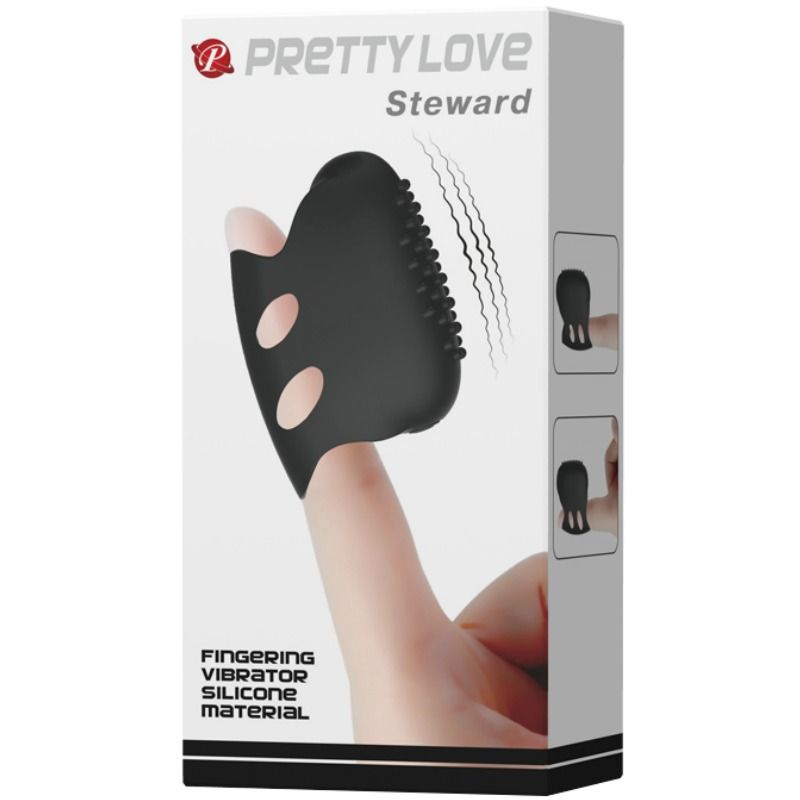 Vibrazione dal design nero della linea Pretty Love Flirtation, con forma di dildo e superficie liscia, ideale per stimolazione personale