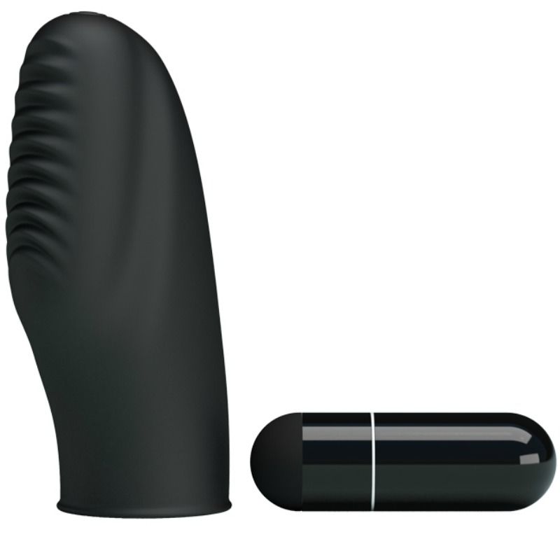Vibrazione dita PRETTY LOVE FLIRTATION Stanford nero, dispositivo di piacere compatto e silenzioso, con design ergonomico.