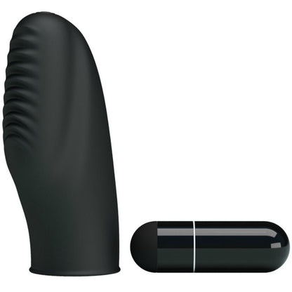 Vibrazione digitale nero PRETTY LOVE FLIRTATION STANFORD, dispositivo di piacere con controllo a dita, design elegante e compatto.