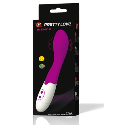 Vibratore Bishop Pretty Love Flirtation in silicone rosa con design ergonomico e stimolante, ideale per piacere e relax.