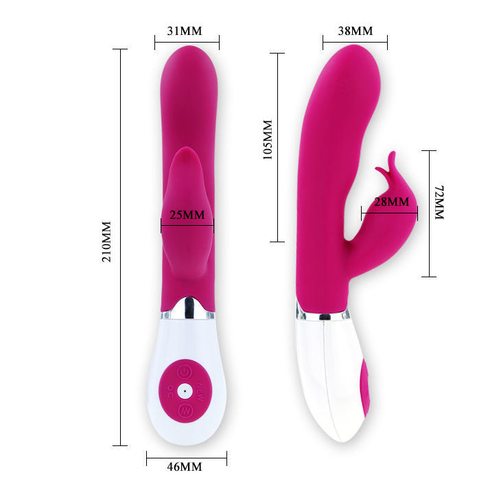 Vibratore con stimolatore Felix di PRETTY LOVE FLIRTATION, dispositivo rosa con dettagli ergonomici e stimolazione mirata.
