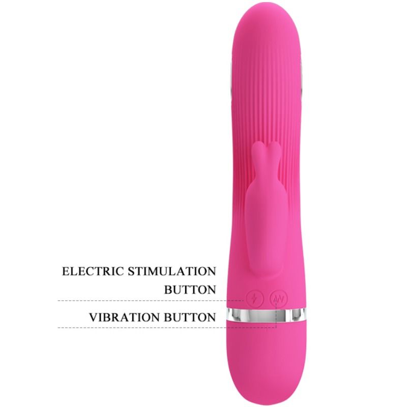 Vibratore Pretty Love Flirtation con funzione elettroshock, design elegante e dettagli in morbido materiale silicone.