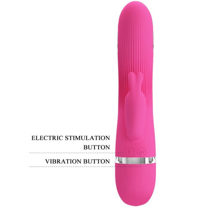 Vibratore Pretty Love Flirtation con funzione elettroshock, design elegante e dettagli in morbido materiale silicone.
