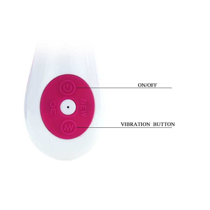 Vibratore Pretty Love Flirtation Daniel in silicone rosa, con design ergonomico e dettagli eleganti, ideale per il piacere personale.
