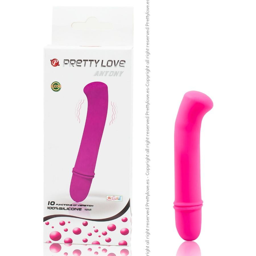 Vibratore antistress PRETTY LOVE FLIRTATION Antony con superficie liscia e design ergonomico, in bianco, per piacere e relax.