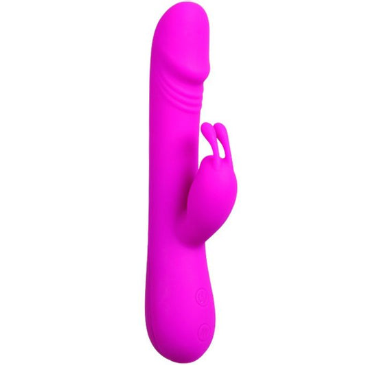 Vibratore con coniglio Clemente di Pretty Love Flirtation, design elegante e dettagli realistici, ideale per stimolazione.