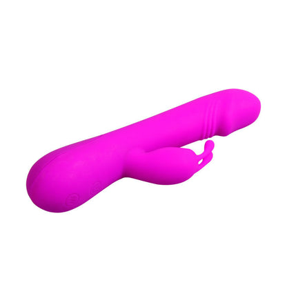 Vibratore con coniglio Clemente di Pretty Love Flirtation, design elegante, dettaglio di silicone rosa e stimolazione mirata.