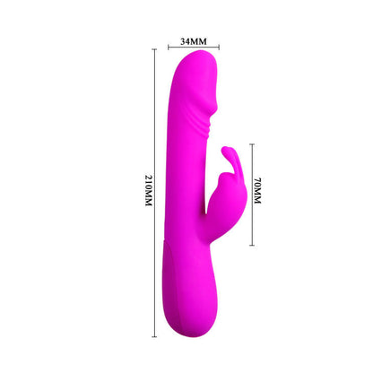 Vibratore con coniglio Clemente della linea Pretty Love Flirtation, design elegante e dettagli realistici per il piacere.