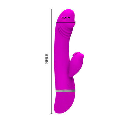 Vibratore con coniglio David di PRETTY LOVE FLIRTATION, design elegante e dettagli realistici per massima stimolazione.
