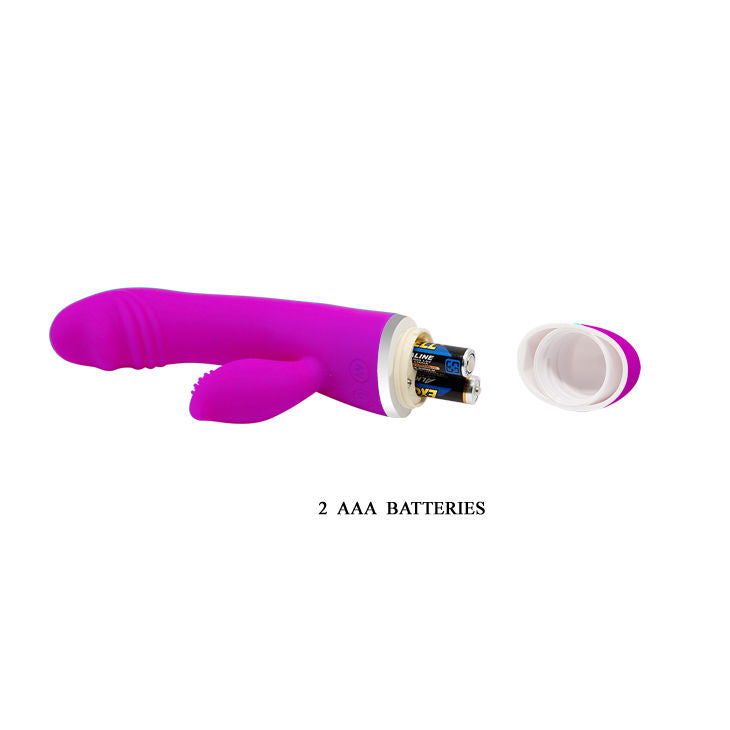 Vibratore con coniglio Pretty Love Flirtation di colore rosa, design elegante e dettagli realistici, ideale per il piacere personale