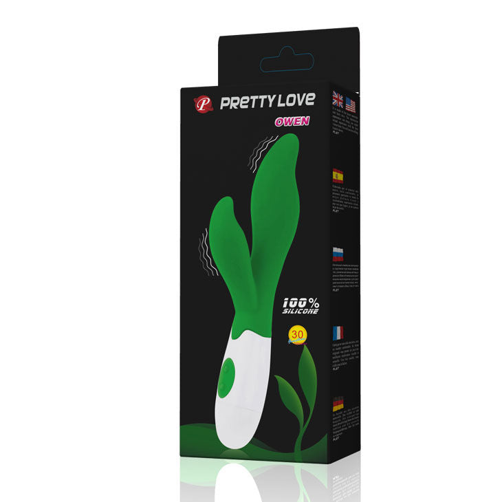 Vibratore verde PRETTY LOVE FLIRTATION FLIRTAZIONE Owen, design elegante e dettagli realistici, in modo naturale e discreto.