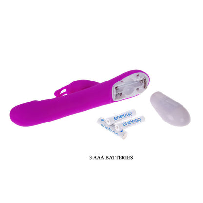Vibratore Pretty Love Flirtation Robert con stimolatore clitoride, design elegante e dettagli realistici, in silicone morbido e sicuro.