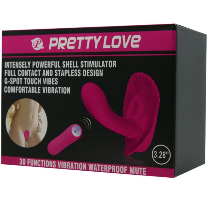 Guscio stimolante PRETTY LOVE FLIRTATION con telecomando, dispositivo di piacere per coppie, dettagli visivi del prodotto.