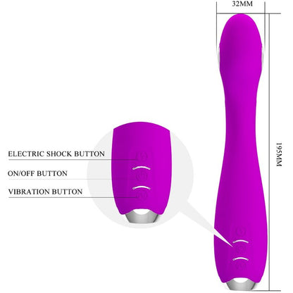Vibratore Hector di Pretty Love Flirtation in colore viola con funzione elettroshock e controllo tramite app gratuita.