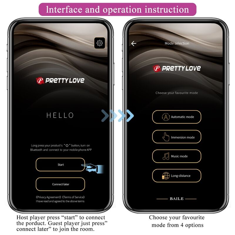 Vibratore Hector di Pretty Love Flirtation in colore viola, dotato di funzione elettroshock e controllo tramite app gratuita.