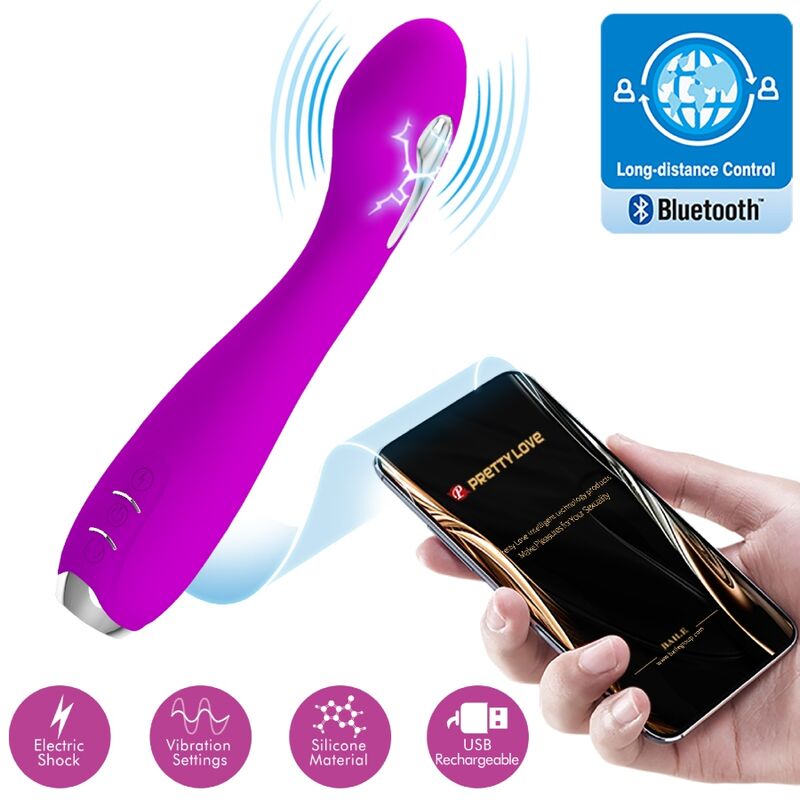 Vibratore Hector di Pretty Love Flirtation in colore viola con telecomando e app di controllo elettronico, design elegante e compatto.