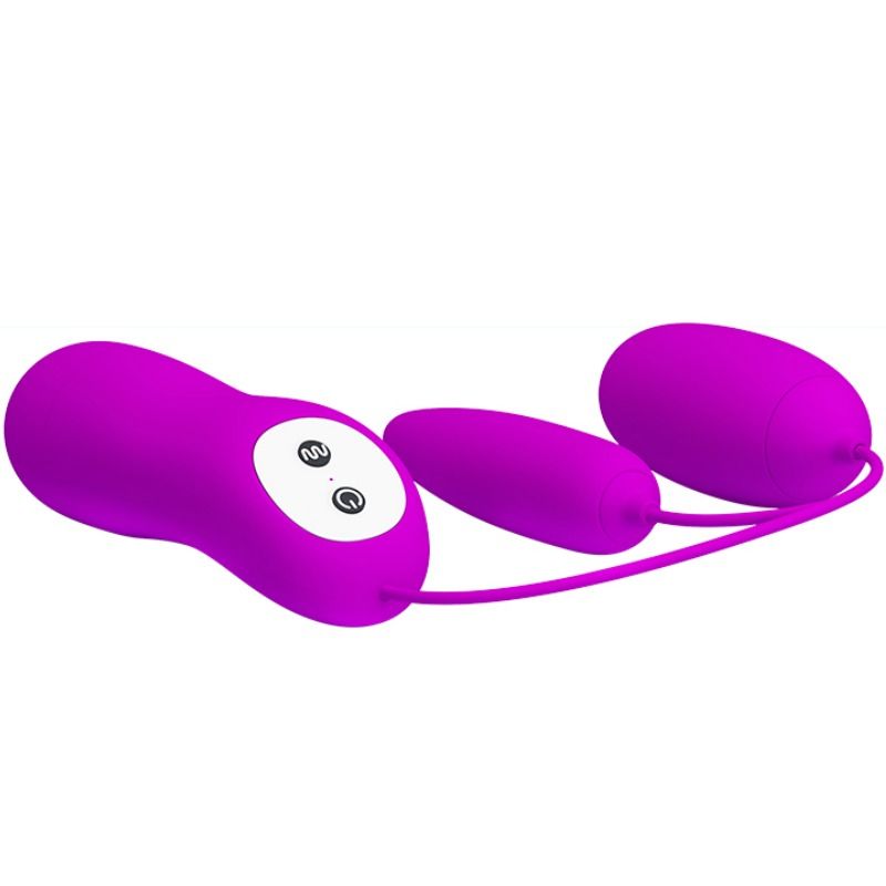 Vibratore a uovo doppio PRETTY LOVE IRMA, design elegante e colori vivaci, ideale per stimolazione doppia e piacere personale