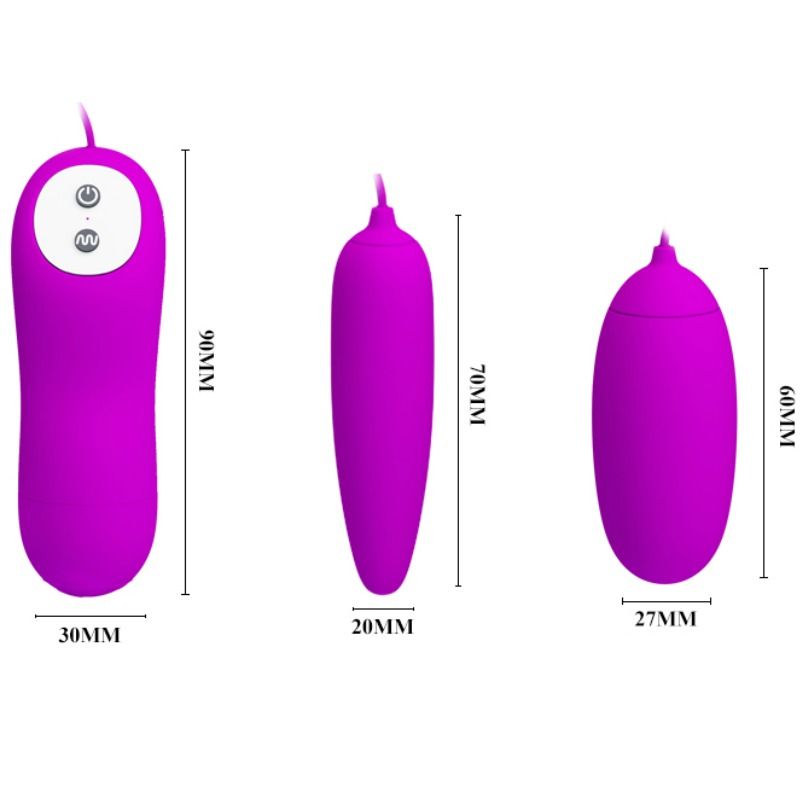 Vibratore a forma di uovo doppio Pretty Love Irma, design elegante e colorato, ideale per stimolazione doppia.