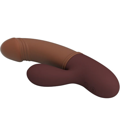 Vibratore Punto G e succhiatore Pretty Love Kane, design ergonomico e dettagli realistici, in rosa, per stimolazione intima.