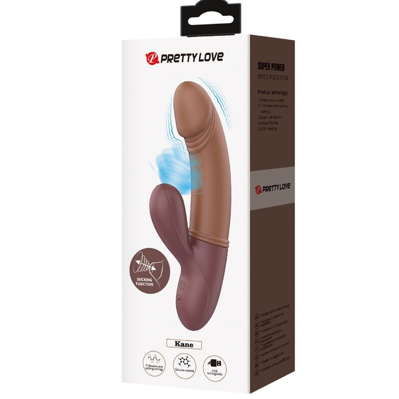 Vibratore Punto G e succhiatore Pretty Love Kane della linea Flirtation, design elegante e funzionale, in dettaglio.