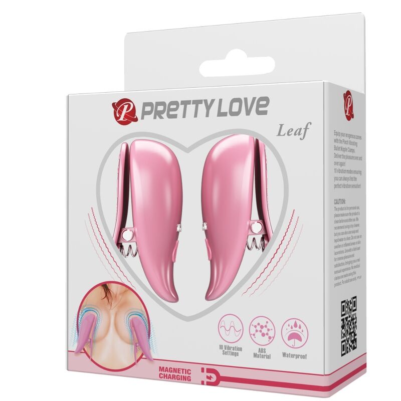 Pinze per capezzetti vibranti rosa PRETTY LOVE FLIRTATION, design elegante e dettagliata per stimolazione sensuale