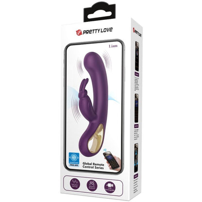 Vibratore rabbit PRETTY LOVE LIAM viola con stimolatore del punto G, design elegante e dettagli realistici, per piacere e stimolazione.