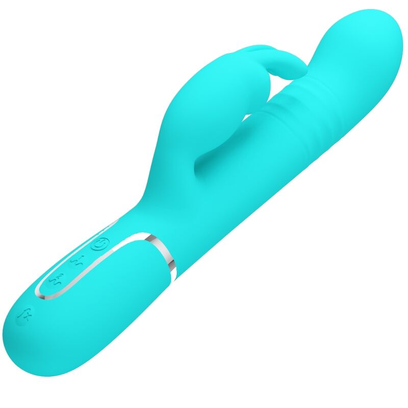 Vibratore coale rabbit verde acqua PRETTY LOVE FLIRTATION, con perle e design ergonomico, ideale per stimolazione intensa