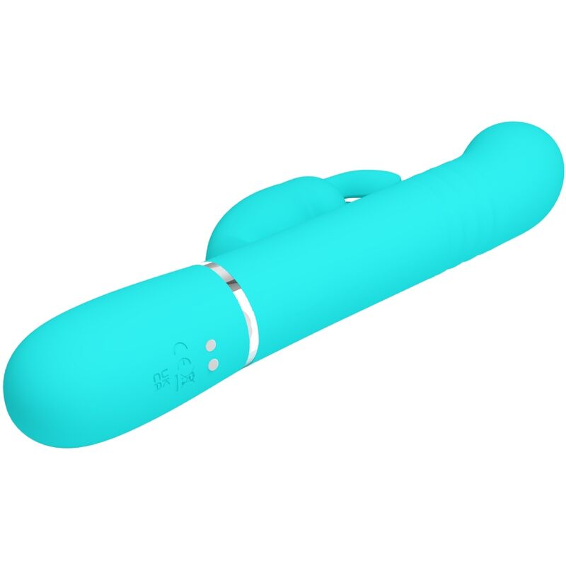 Vibrazione a perla Pretty Love Flirtation Coale Rabbit Verde Acqua, stimolatore per donna con design a orecchie da coniglio verde acqua