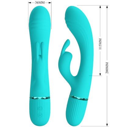 Vibratore coniglio PRETTY LOVE Flirtation, colore turchese, con design ergonomico e stimolante, ideale per il piacere personale.