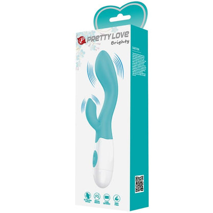 Vibratore G-spot Pretty Love Brighty verde acqua, design ergonomico e superficie liscia, marchio Pretty Love Flirtation.