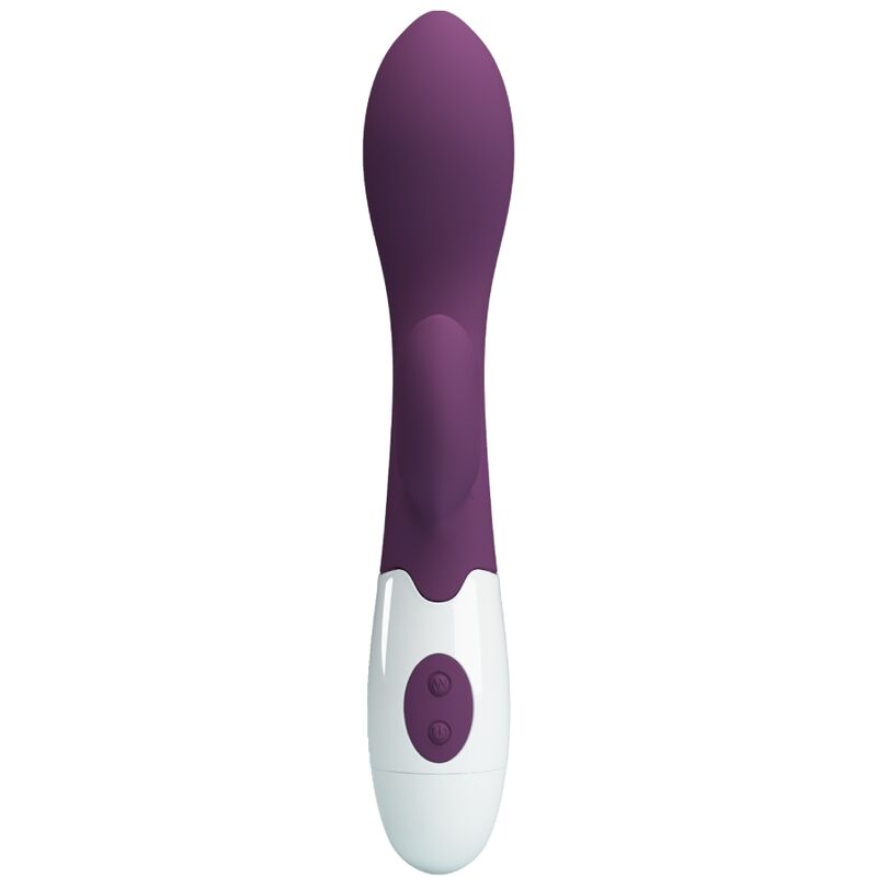 Vibratore G-spot Pretty Love Brighty viola, stimolatore rosa in silicone, con design ergonomico e controllo variabile.