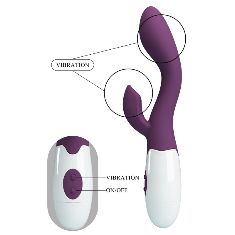 Vibratore G-spot Pretty Love Brighty viola, prodotto della linea Flirtation, con design ergonomico e superficie liscia.