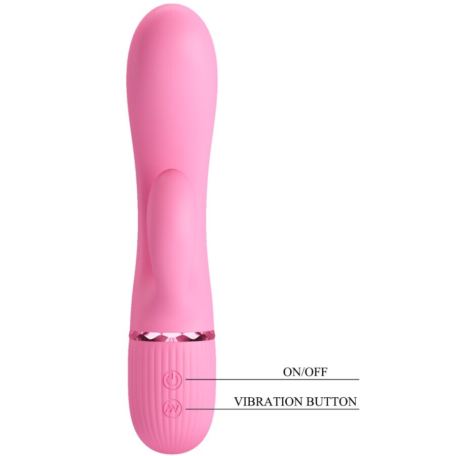 Vibratore coniglio rosa PRETTY LOVE FLIRTATION con stimolazione G-spot e clitoride, design elegante e dettagli realistici
