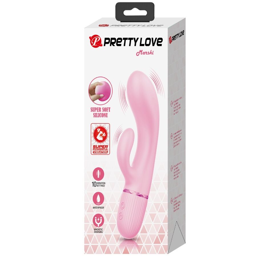 Vibratore coniglio rosa PRETTY LOVE FLIRTATION con stimolatore G-spot e design elegante, ideale per il piacere.
