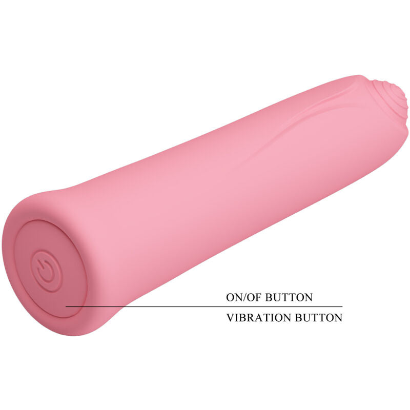 Vibratore Curtis Mini di Pretty Love Flirtation in silicone rosa con 12 modalità di vibrazione, compatto e potente.