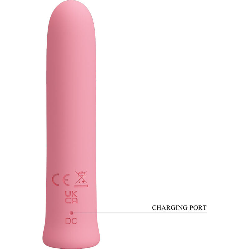 Vibratore Curtis Mini di Pretty Love Flirtation in silicone rosa con 12 modalità di vibrazione, compatto e potente.