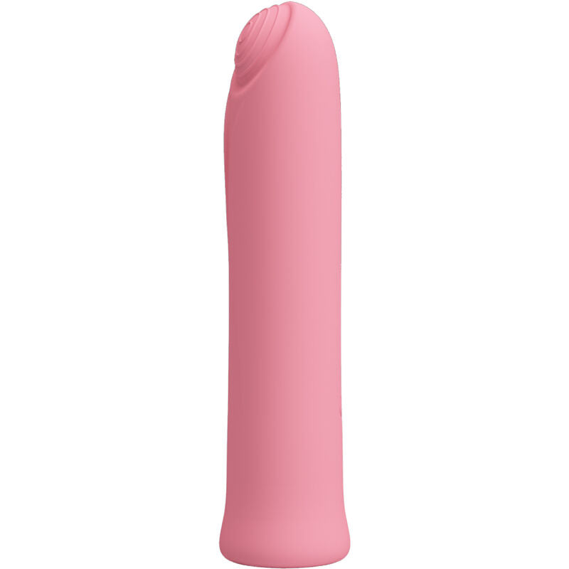 Vibratore Curtis Mini di Pretty Love Flirtation, silicone rosa, con 12 modalità di vibrazione, compatto e potente.