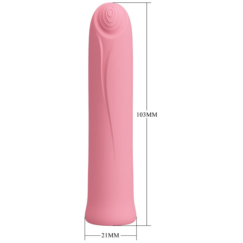 Vibratore Curtis Mini di Pretty Love Flirtation in silicone rosa con 12 modalità di vibrazione, compatto e potente.