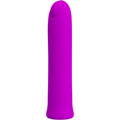 Vibratore Curtis Mini di Pretty Love Flirtation in silicone viola, con 12 modalità di vibrazione e design compatto.