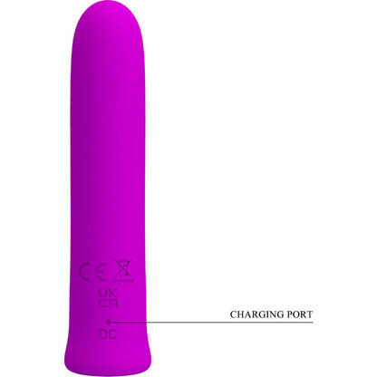 Vibratore Curtis Mini di Pretty Love Flirtation in silicone viola con 12 modalità di vibrazione, compatto e potente.